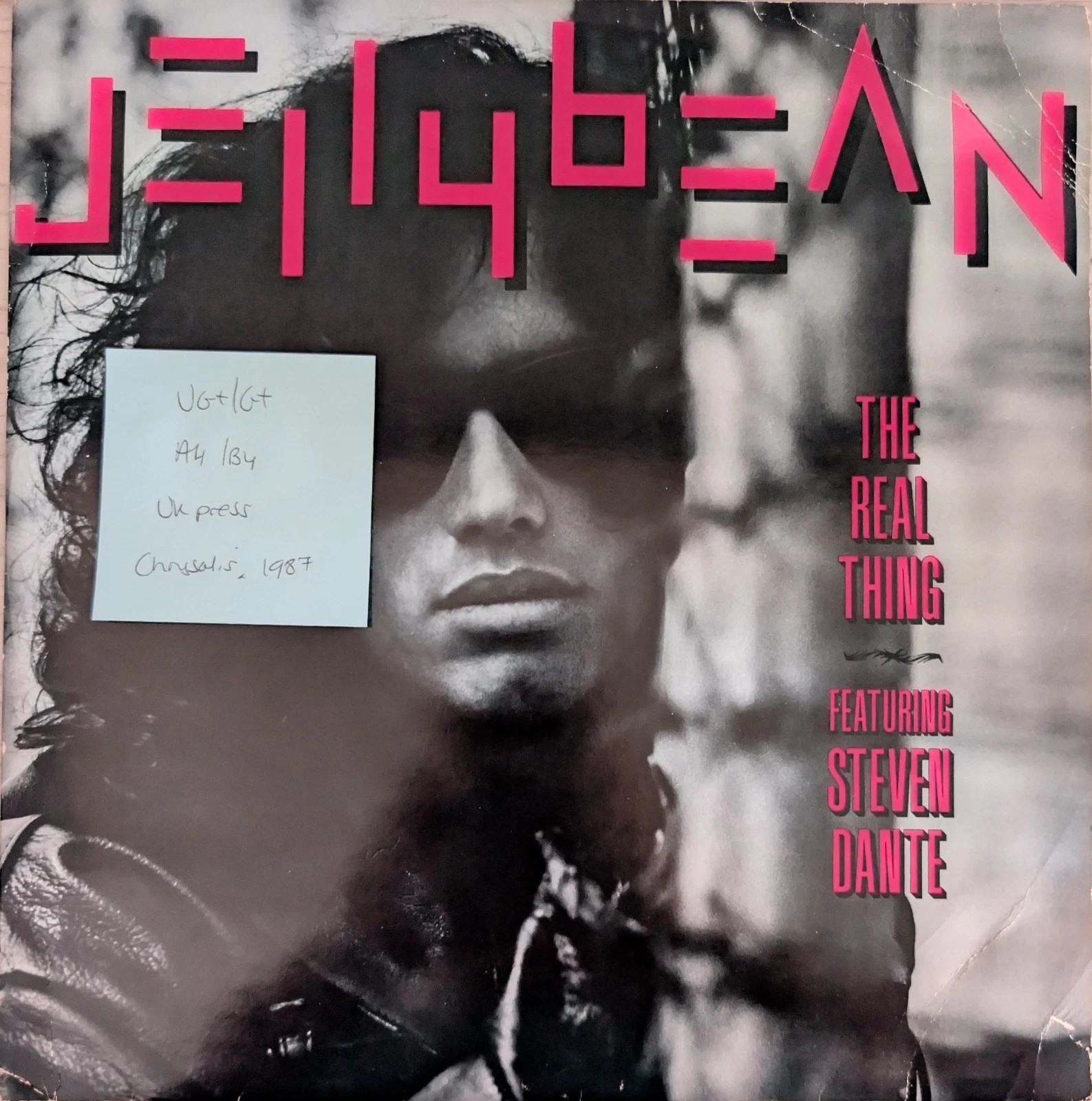 Jellybean Feat Steven Dante The Real Thing Vinyl Record VG+/G+ CHS 12 3167 1987 sleeve Jellybean Feat Steven Dante The Real Thing Vinyl Record VG+/G+ CHS 12 3167 1987 sleeve