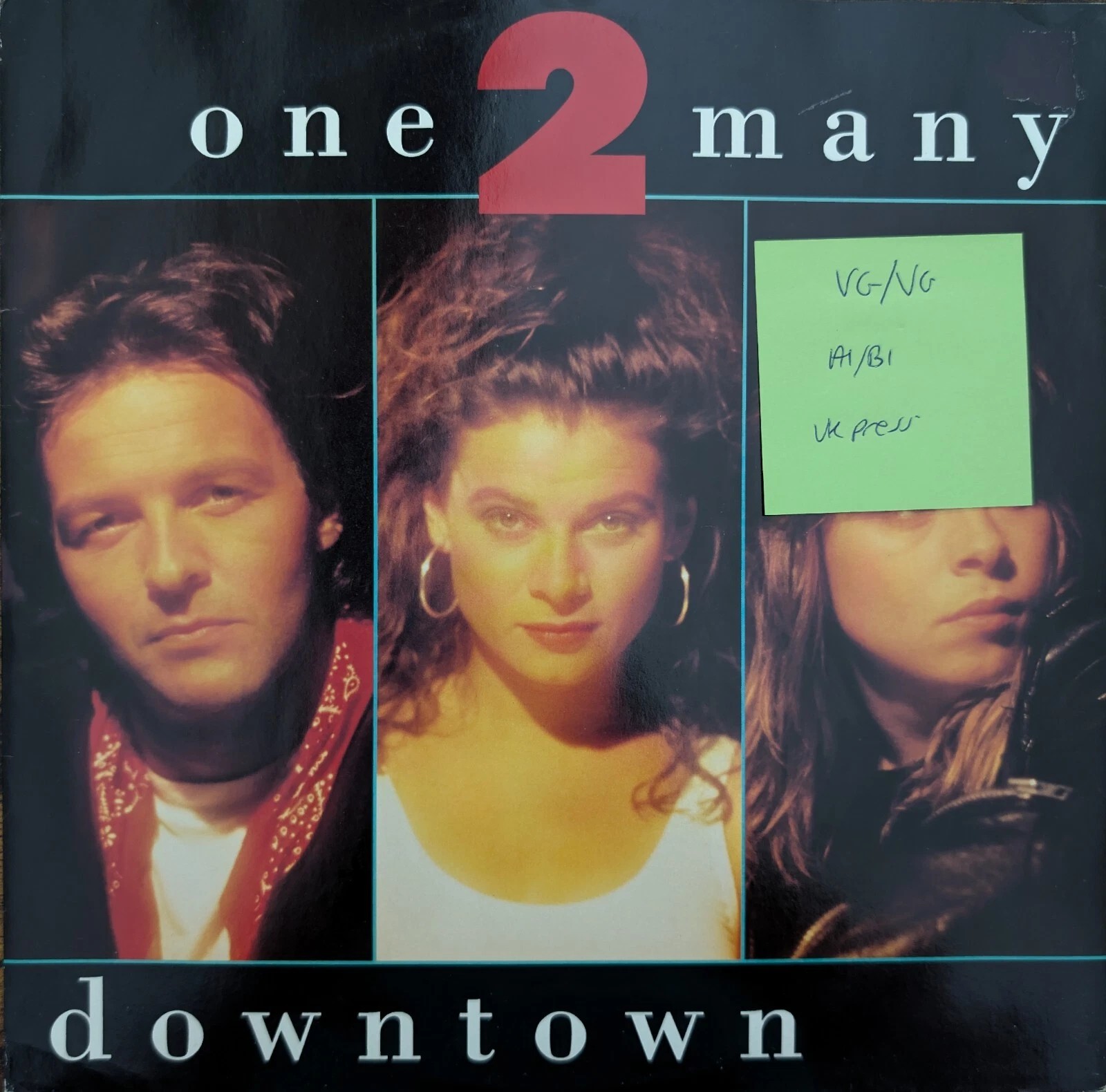 One 2 Many Downtown Vinyl Record 12" VG/VG AMY476 1988 1st Press sleeve One 2 Many Downtown Vinyl Record 12" VG/VG AMY476 1988 1st Press sleeve