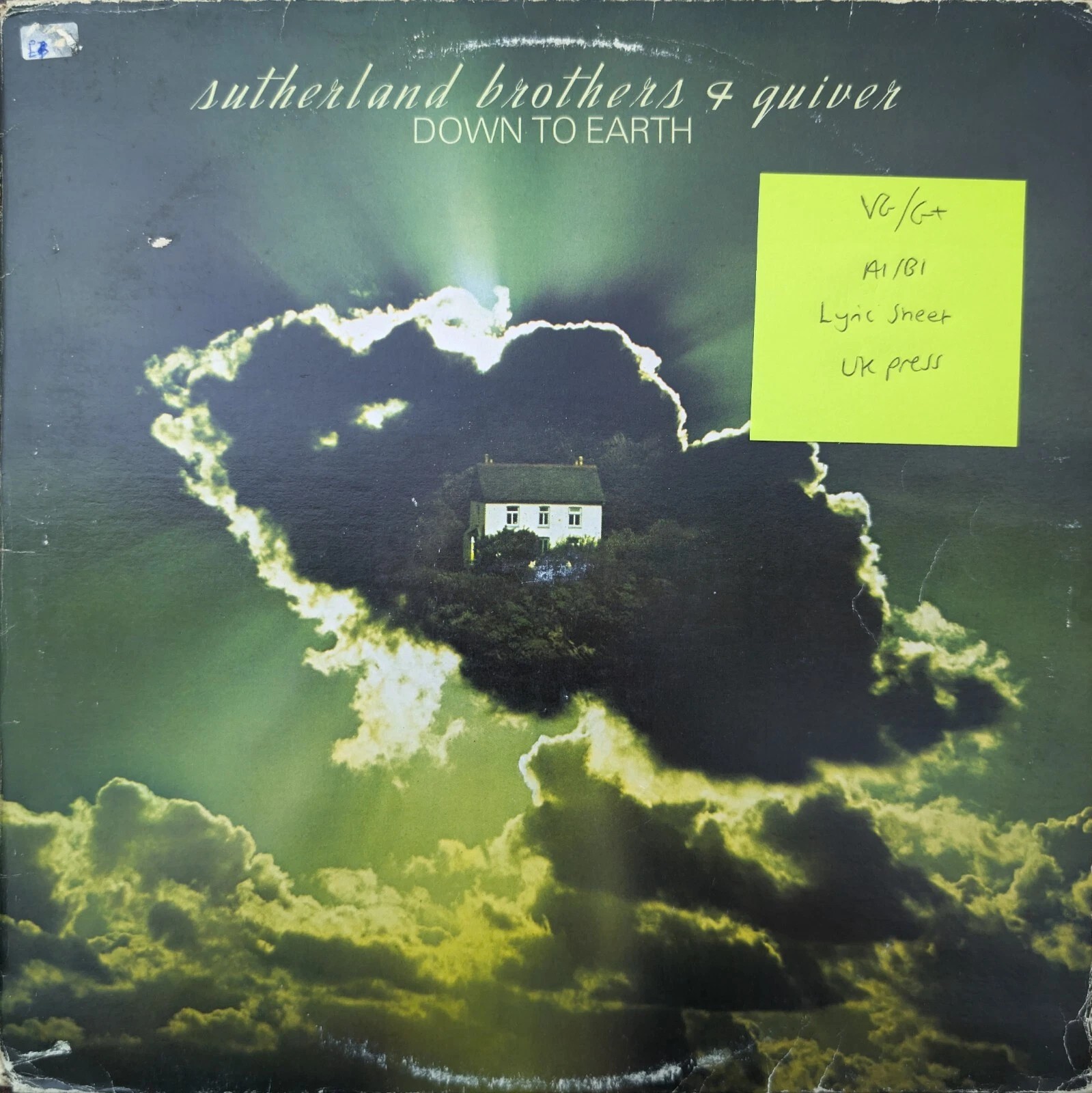 Sutherland Brothers & Quiver Down To Earth Vinyl Record VG/G+ CBS 82255 1977 1st sleeve Sutherland Brothers & Quiver Down To Earth Vinyl Record VG/G+ CBS 82255 1977 1st sleeve
