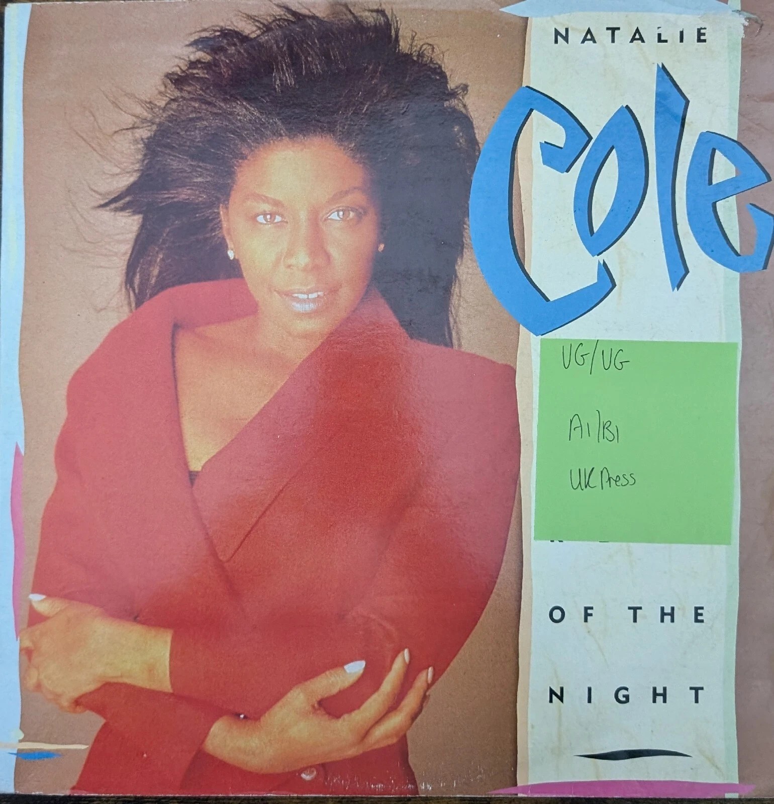 Natalie Cole Rest Of The Night Vinyl Record 12" VG/VG 12MT 69 1989 1st Press vinyl record sleeve Natalie Cole Rest Of The Night Vinyl Record 12" VG/VG 12MT 69 1989 1st Press vinyl record sleeve