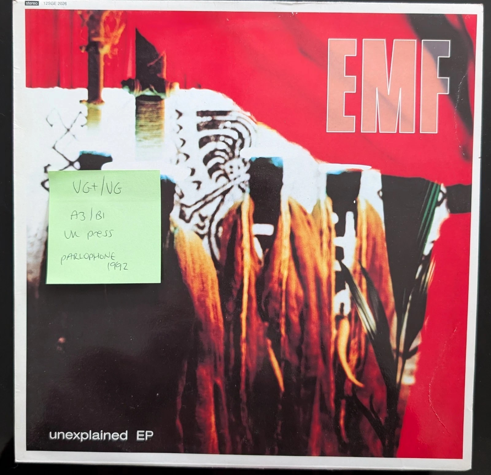 EMF Unexplained EP Vinyl Record 12" VG+/VG 12SGE2026 1992 sleeve EMF Unexplained EP Vinyl Record 12" VG+/VG 12SGE2026 1992 sleeve
