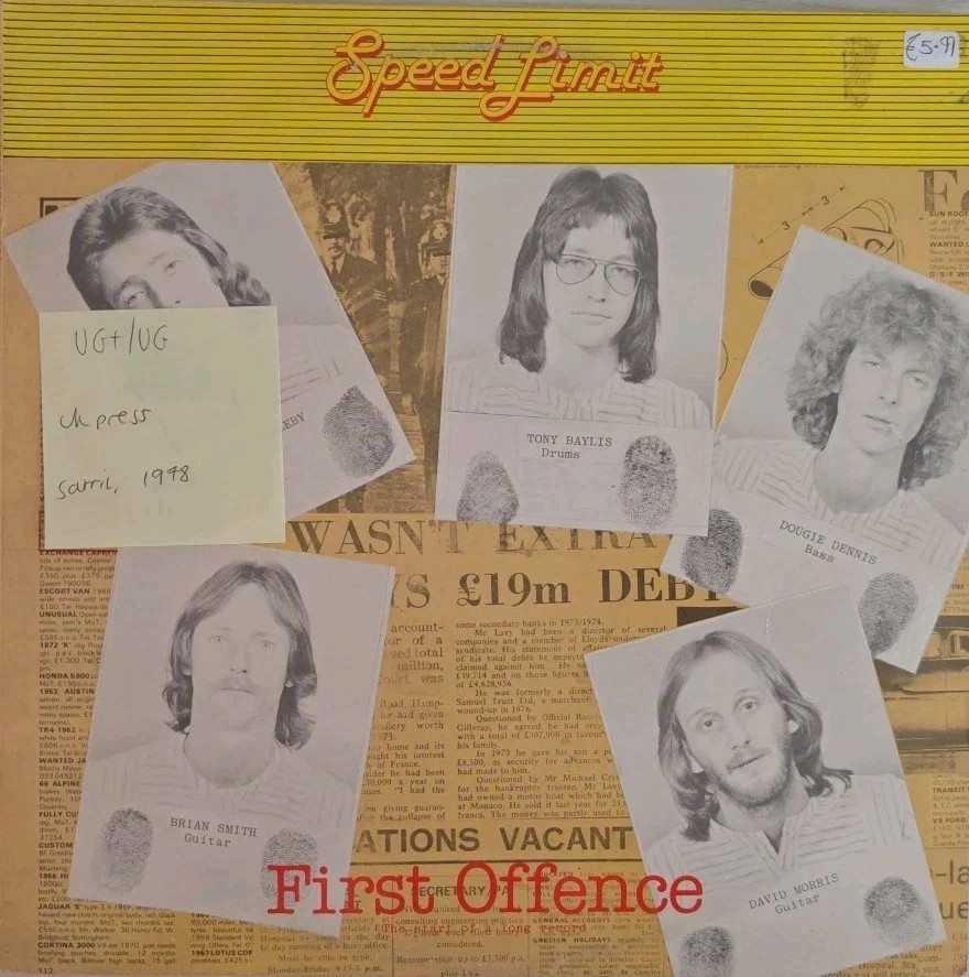 Speed Limit First Offence Vinyl Record LP VG+/VG SATL4011 1978 sleeve Speed Limit First Offence Vinyl Record LP VG+/VG SATL4011 1978 sleeve