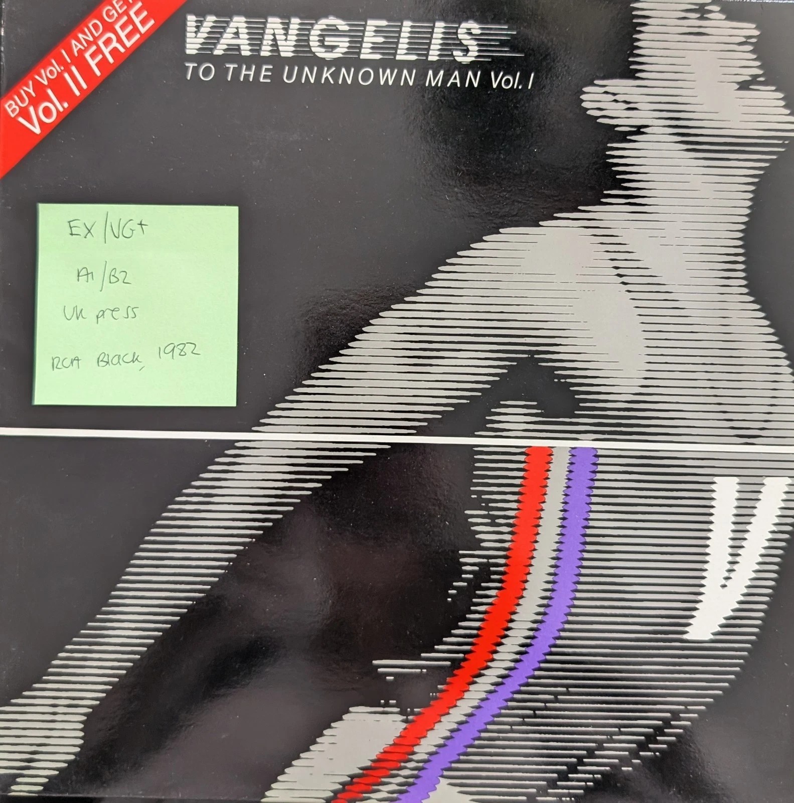 Vangelis To The Unknown Man Vol. I Vinyl Record EX/VG+ LP 1002 1982 sleeve Vangelis To The Unknown Man Vol. I Vinyl Record EX/VG+ LP 1002 1982 sleeve