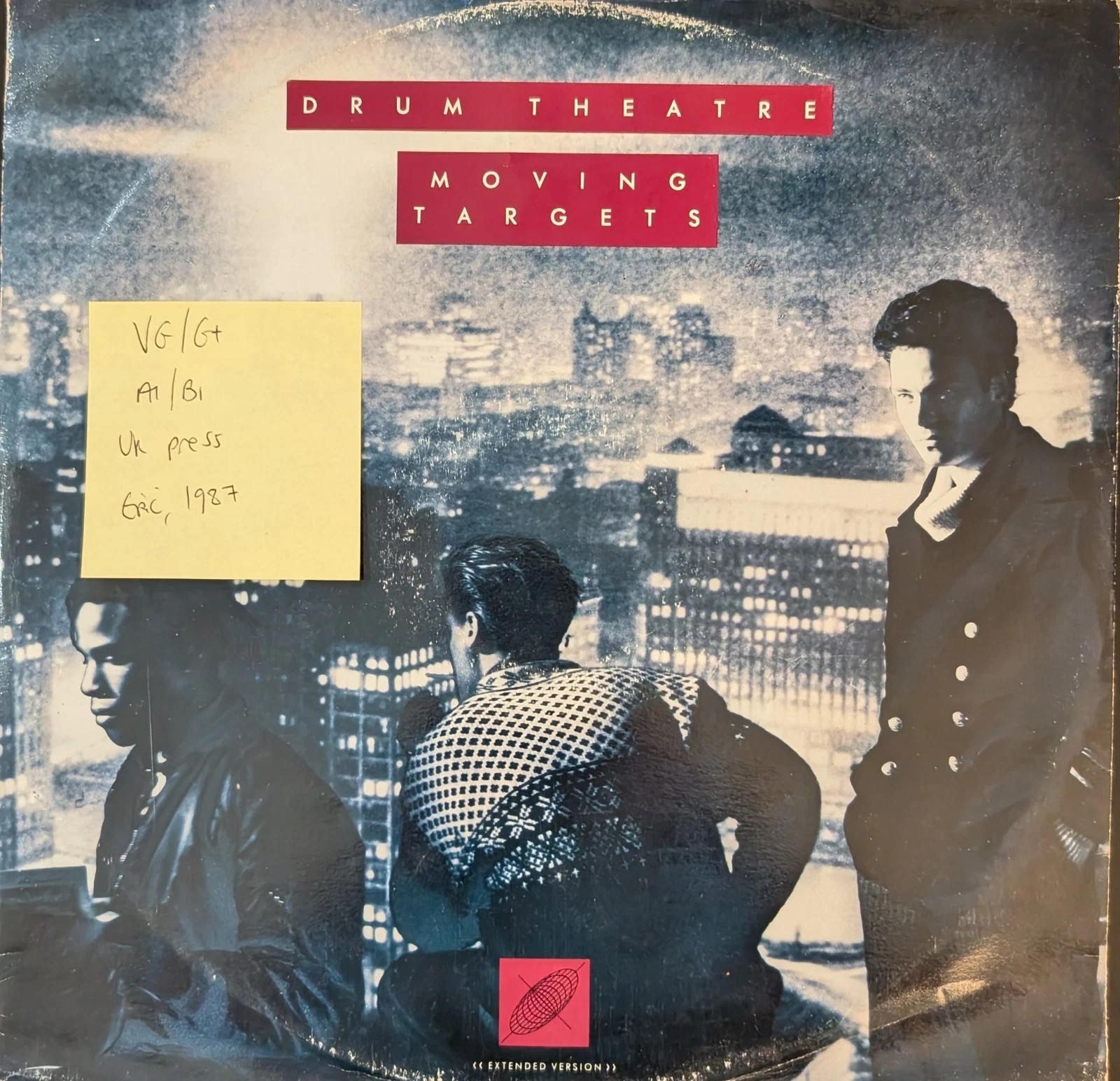 Drum Theatre Moving Targets Vinyl Record 12" VG/G+ EMUT2 1987 sleeve Drum Theatre Moving Targets Vinyl Record 12" VG/G+ EMUT2 1987 sleeve
