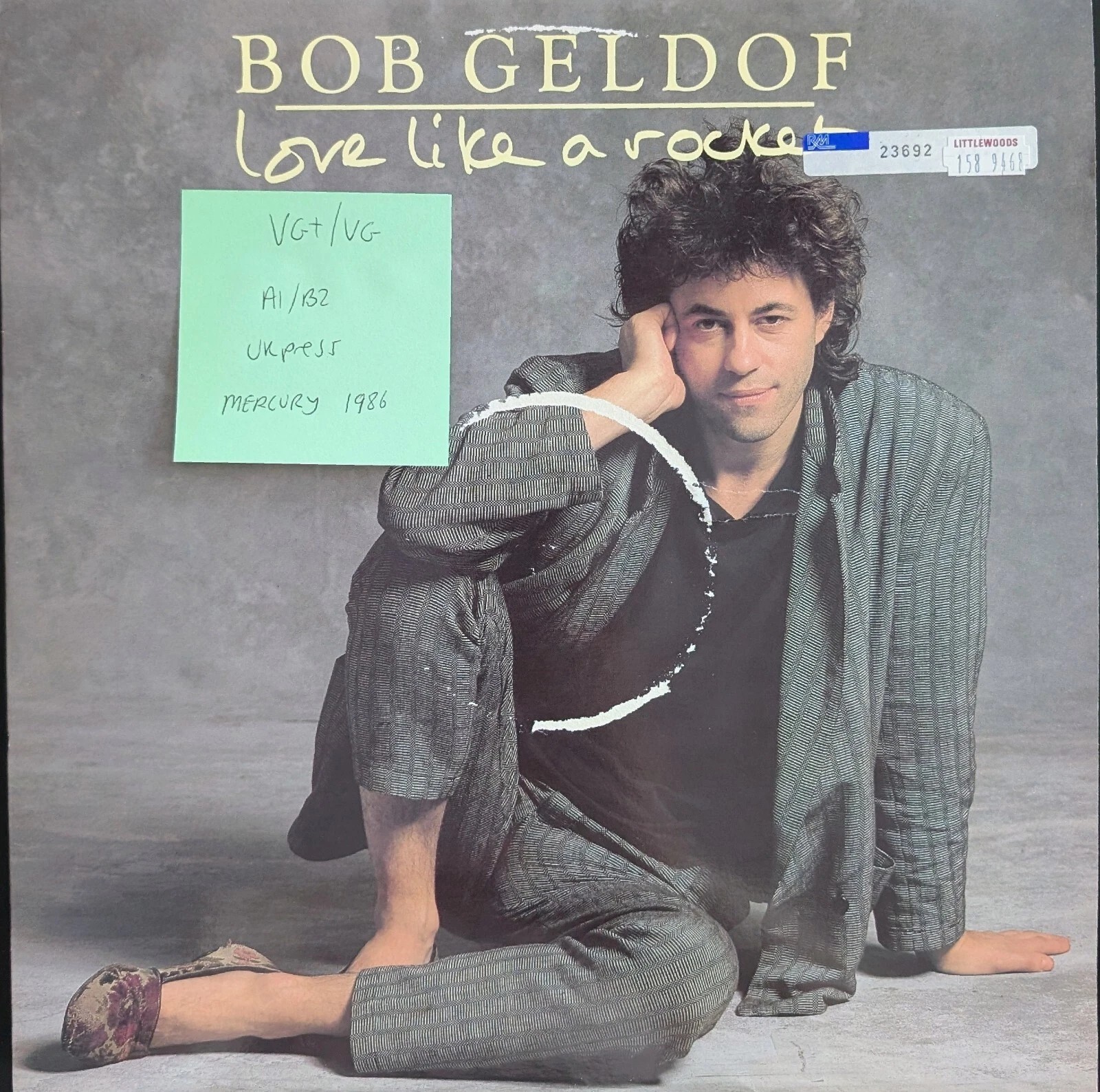 Bob Geldof Love Like A Rocket Vinyl Record 12" VG+/VG BOBX102 1986 sleeve Bob Geldof Love Like A Rocket Vinyl Record 12" VG+/VG BOBX102 1986 sleeve