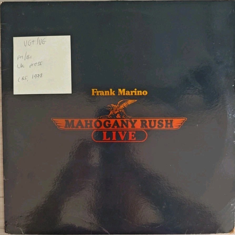 Frank Marino Live Vinyl Record VG+/VG CBS 82621 1978 sleeve Frank Marino Live Vinyl Record VG+/VG CBS 82621 1978 sleeve