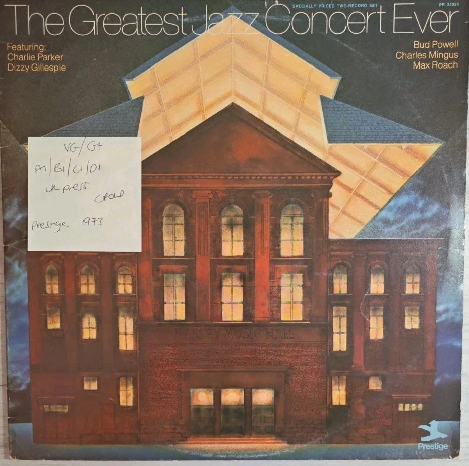 The Greatest Jazz Concert Ever Vinyl Record VG/G+ PR 24024 1973 sleeve The Greatest Jazz Concert Ever Vinyl Record VG/G+ PR 24024 1973 sleeve