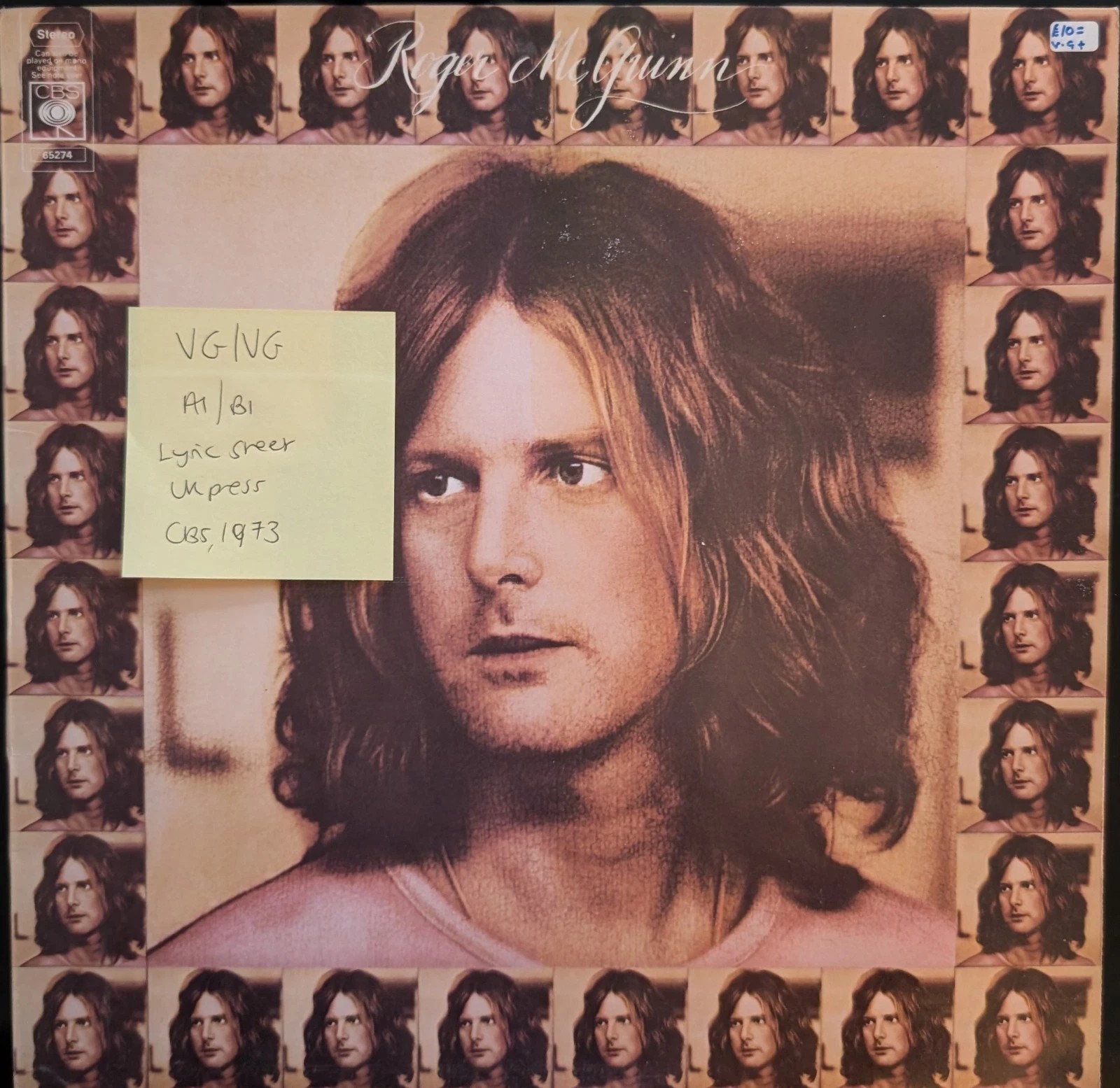 Roger McGuinn Self Titled Vinyl Record LP VG/VG CBS 65274 1973 sleeve Roger McGuinn Self Titled Vinyl Record LP VG/VG CBS 65274 1973 sleeve