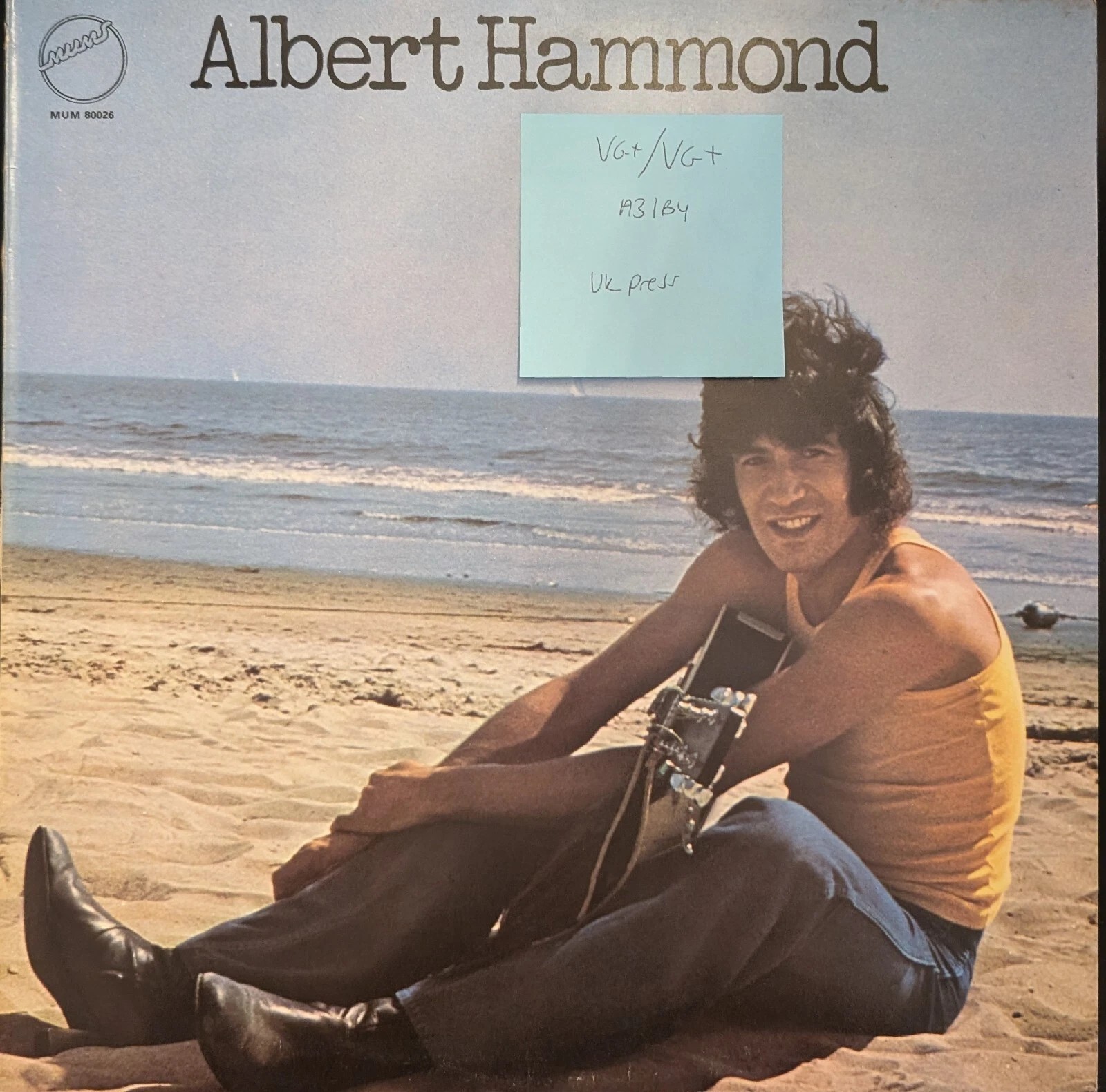 Albert Hammond Self Titled Vinyl Record LP VG+/VG+ MUM 80026 1974 sleeve Albert Hammond Self Titled Vinyl Record LP VG+/VG+ MUM 80026 1974 sleeve