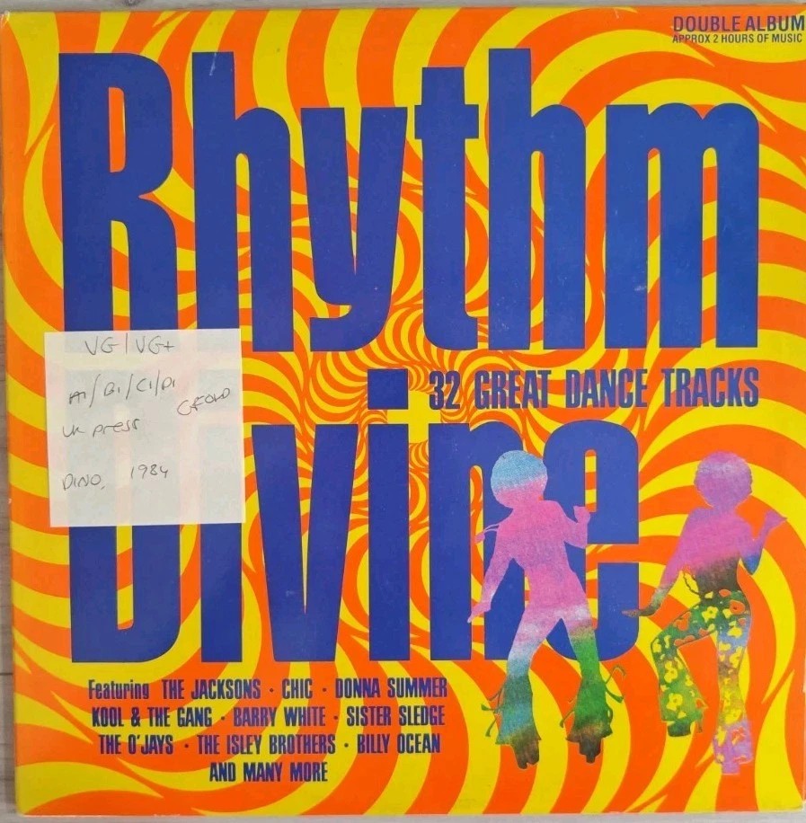 Various Rhythm Divine 32 Great Dance Tracks Vinyl Record 2LP VG/G+ DINTV22 1984 sleeve Various Rhythm Divine 32 Great Dance Tracks Vinyl Record 2LP VG/G+ DINTV22 1984 sleeve