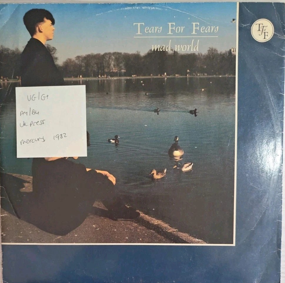 Tears For Fears Mad World Vinyl Record 12" VG/G+ IDEA312 1982 sleeve Tears For Fears Mad World Vinyl Record 12" VG/G+ IDEA312 1982 sleeve