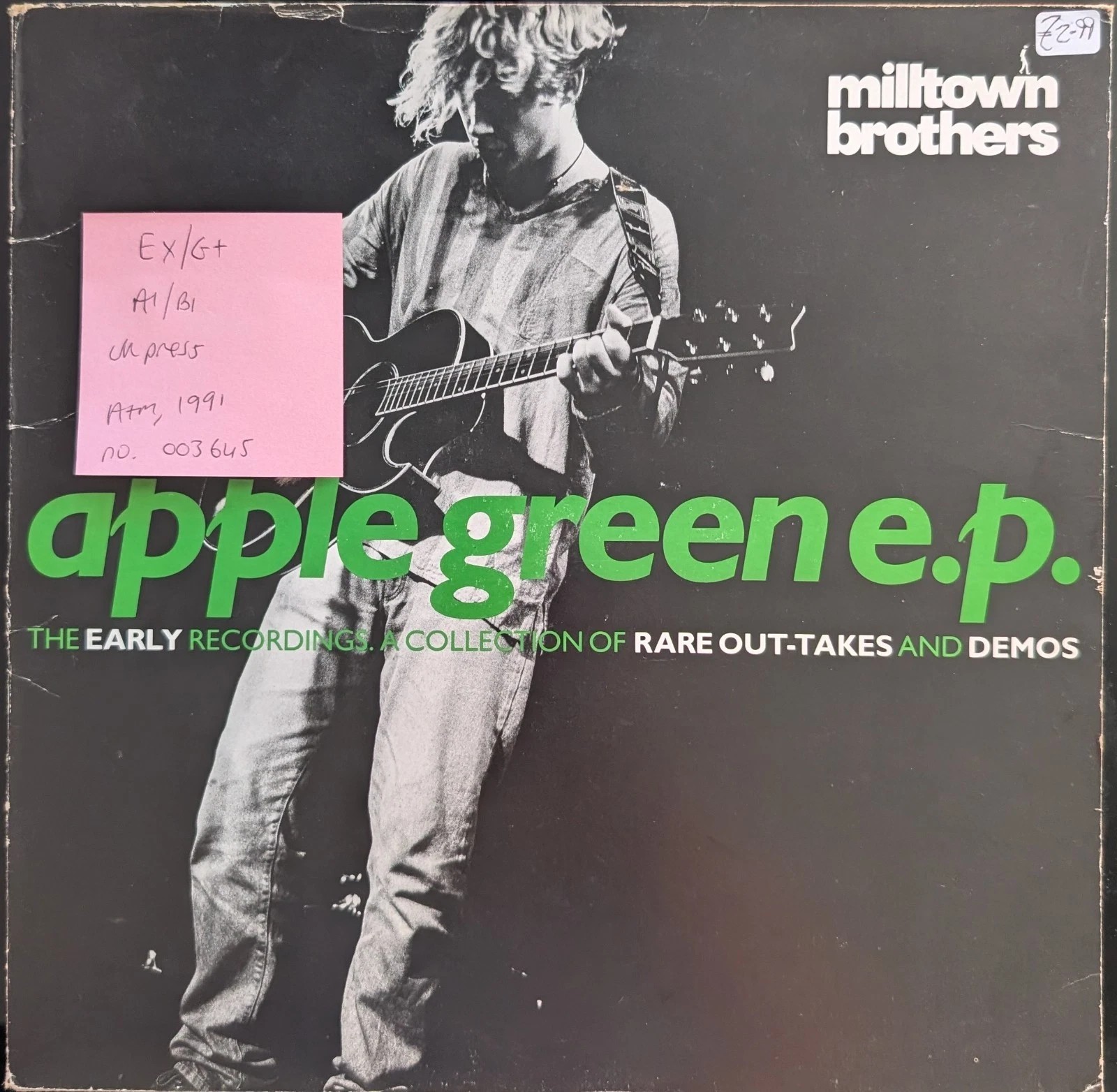 Milltown Brothers Apple Green Vinyl Record EX/G+ Vinyl Record AMX787 1991 sleeve Milltown Brothers Apple Green Vinyl Record EX/G+ Vinyl Record AMX787 1991 sleeve