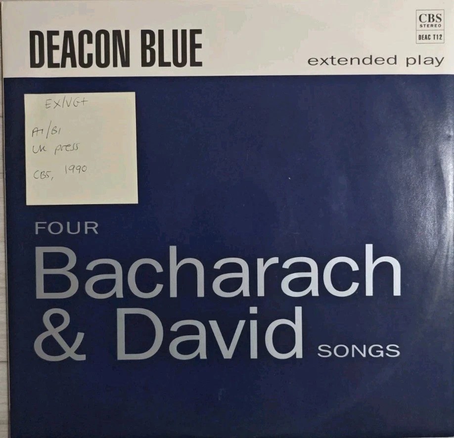 Deacon Blue Four Bacharach & David Songs Vinyl Record 12" EX/VG+ DEACT12 1990 sleeve Deacon Blue Four Bacharach & David Songs Vinyl Record 12" EX/VG+ DEACT12 1990 sleeve