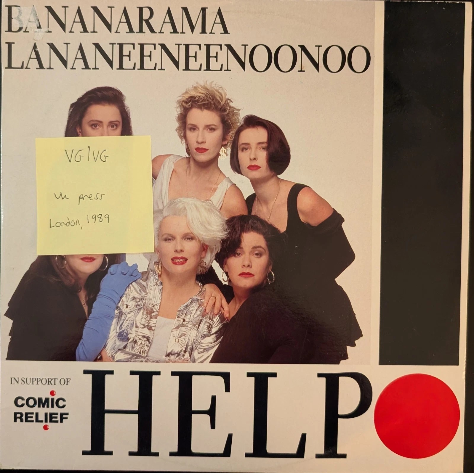 Bananarama Help Vinyl Record VG/VG LONX 222 1989 sleeve Bananarama Help Vinyl Record VG/VG LONX 222 1989 sleeve