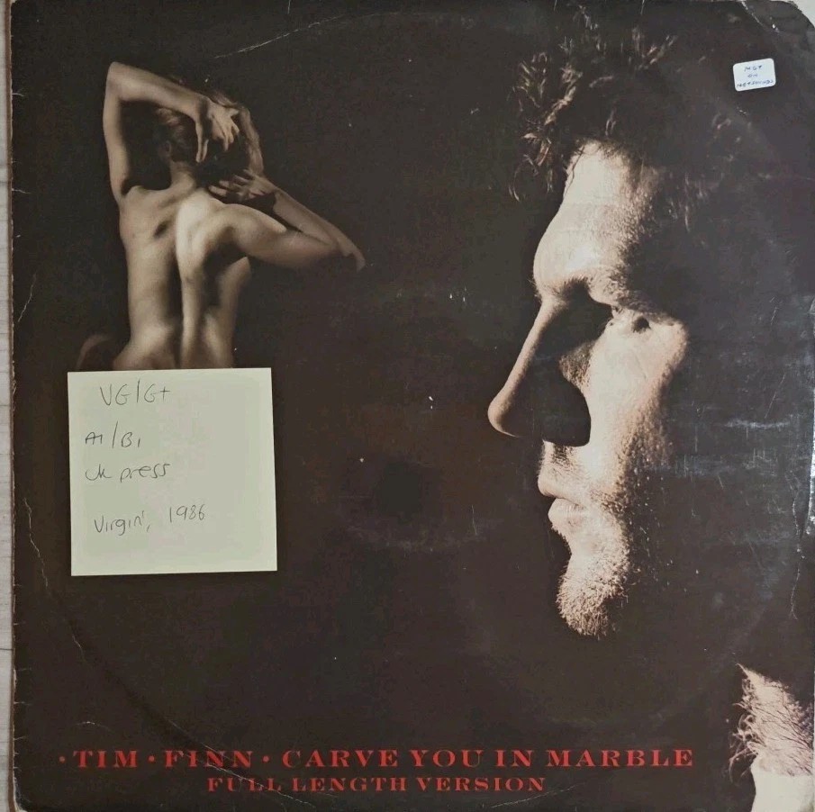 Tim Finn Carve You In Marble Vinyl Record 12" VG/G+ VS 86612 1986 sleeve Tim Finn Carve You In Marble Vinyl Record 12" VG/G+ VS 86612 1986 sleeve