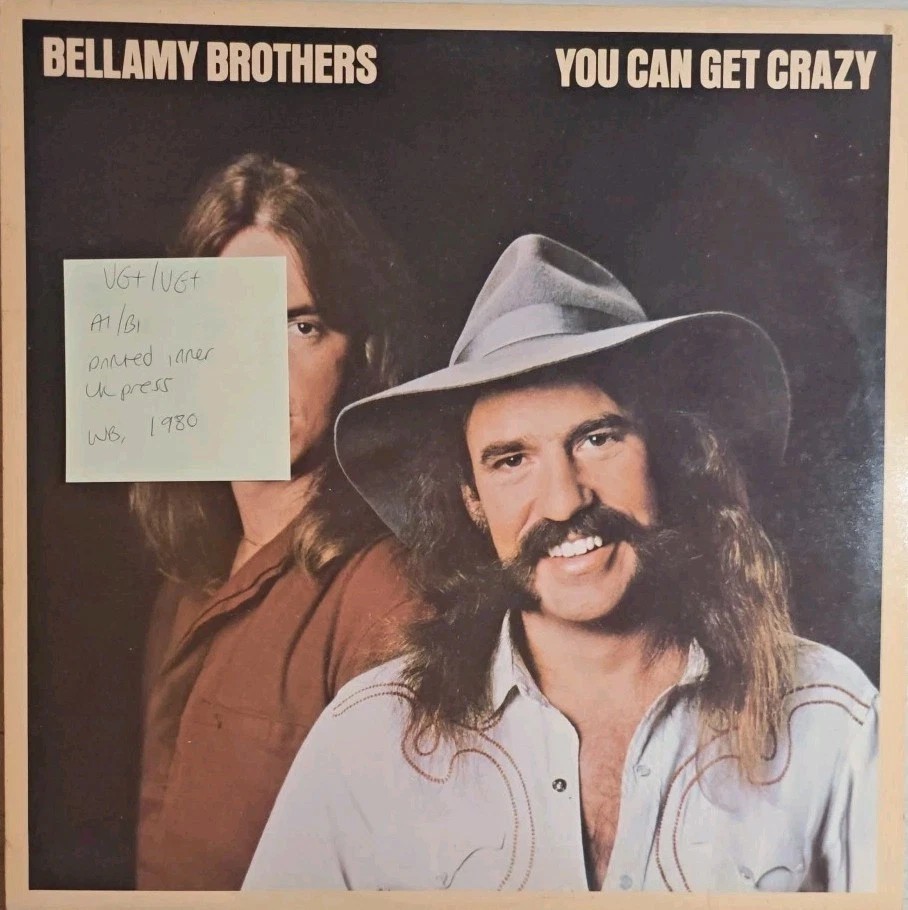 Bellamy Brothers You Can Get Crazy Vinyl Record LP VG+/VG+ K56777 1980 sleeve Bellamy Brothers You Can Get Crazy Vinyl Record LP VG+/VG+ K56777 1980 sleeve