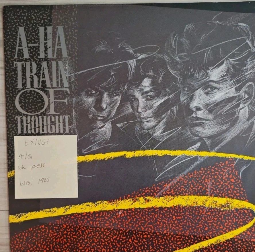 A-Ha Train Of Thought Vinyl Record 12" EX/VG+ W8736T 1985 sleeve A-Ha Train Of Thought Vinyl Record 12" EX/VG+ W8736T 1985 sleeve
