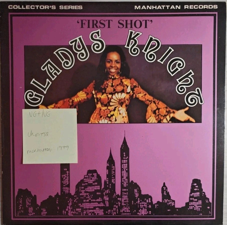 Gladys Knight First Shot Vinyl Record LP VG+/VG MAN5002 1979 vinyl record sleeve Gladys Knight First Shot Vinyl Record LP VG+/VG MAN5002 1979 vinyl record sleeve