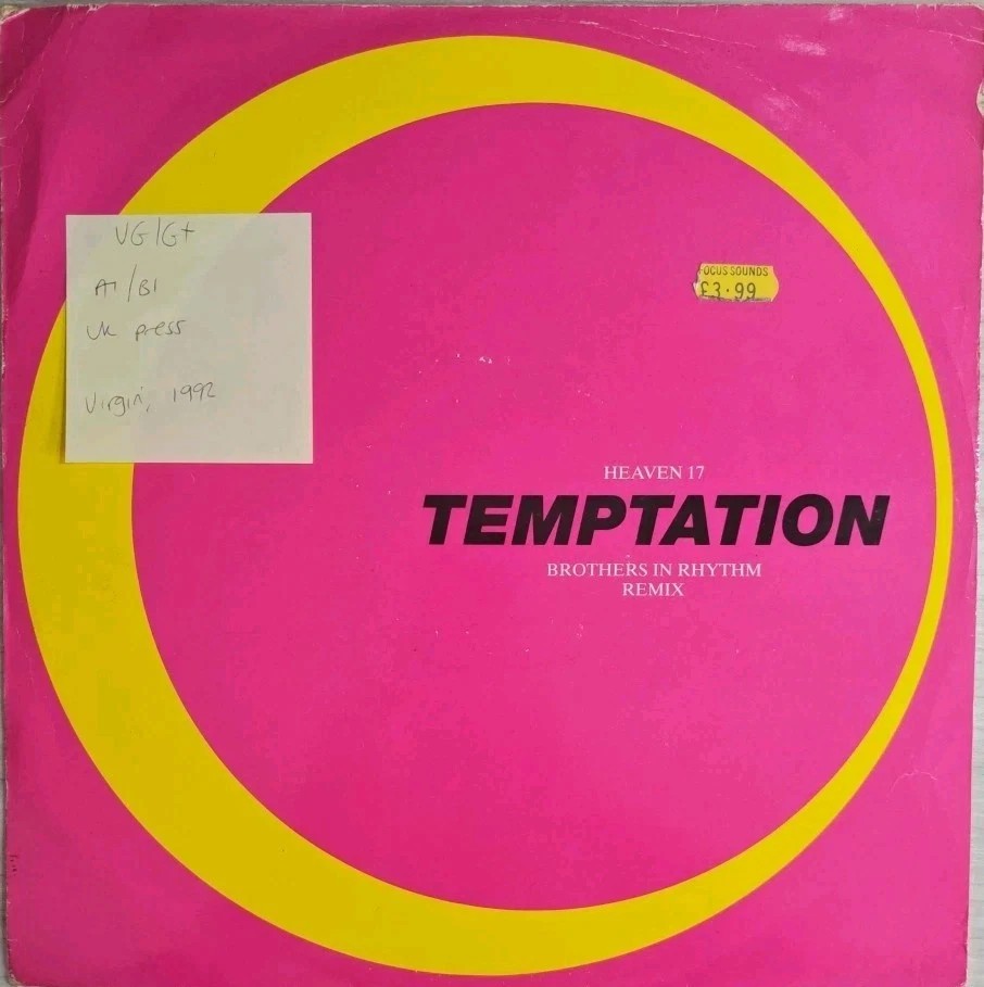 Heaven 17 Temptation (Brothers In Rhythm Remix) Vinyl Record VG/G+ VST1446 1992 sleeve Heaven 17 Temptation (Brothers In Rhythm Remix) Vinyl Record VG/G+ VST1446 1992 sleeve