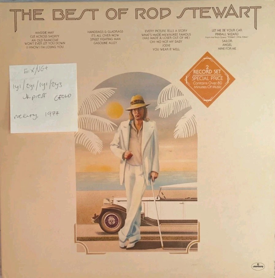 Rod Stewart The Best Of Vinyl Record LP EX/VG+ 6643030 1977 sleeve Rod Stewart The Best Of Vinyl Record LP EX/VG+ 6643030 1977 sleeve
