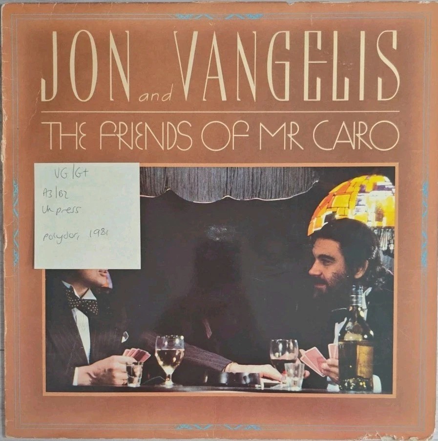 Jon & Vangelis The Friends of Mr Cairo Vinyl Record LP VG/G+ POLD5053 1981 sleeve Jon & Vangelis The Friends of Mr Cairo Vinyl Record LP VG/G+ POLD5053 1981 sleeve
