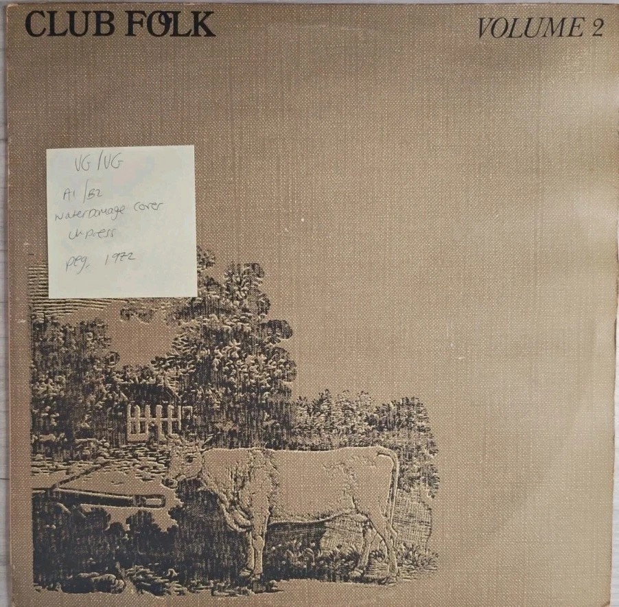 Various Club Folk Volume 2 Vinyl Record LP VG/VG PS3 1972 sleeve Various Club Folk Volume 2 Vinyl Record LP VG/VG PS3 1972 sleeve