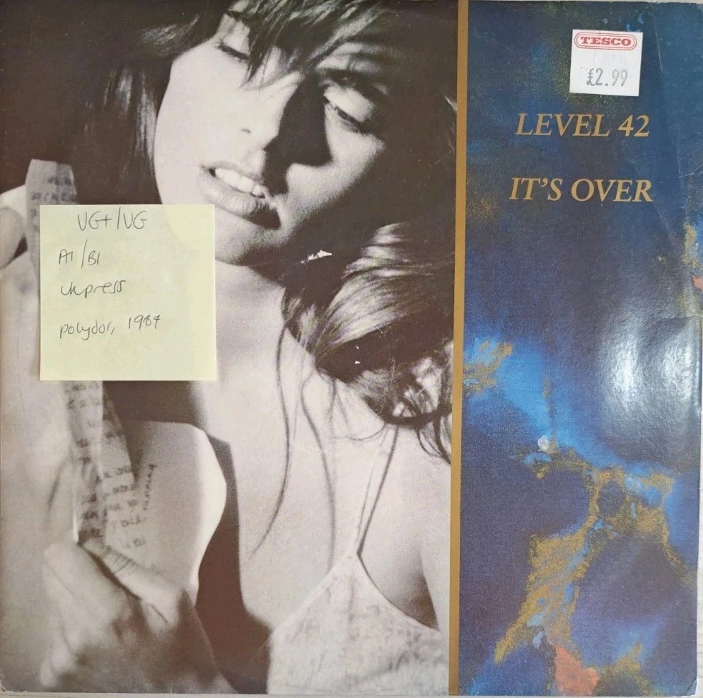 Level 42 It's Over Vinyl Record 12" VG+/VG POSPX900 1987 sleeve Level 42 It's Over Vinyl Record 12" VG+/VG POSPX900 1987 sleeve
