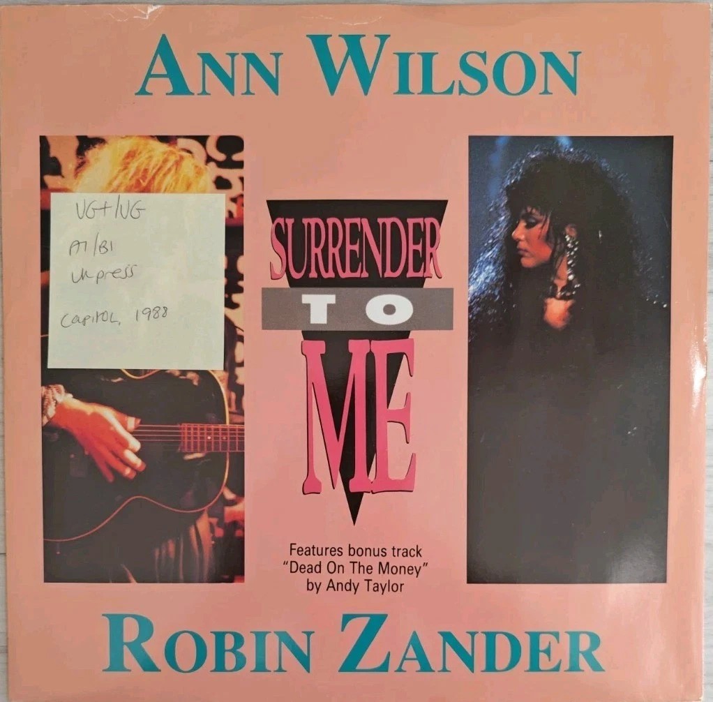 Ann Wilson Surrender To Me Vinyl Record VG+/VG 12CL525 1988 sleeve Ann Wilson Surrender To Me Vinyl Record VG+/VG 12CL525 1988 sleeve