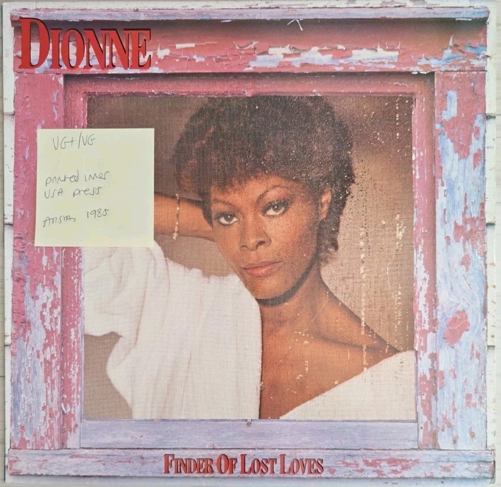 Dionne Warwick Finder Of Lost Loves Vinyl Record VG+/VG AL8-8268 1985 sleeve Dionne Warwick Finder Of Lost Loves Vinyl Record VG+/VG AL8-8268 1985 sleeve