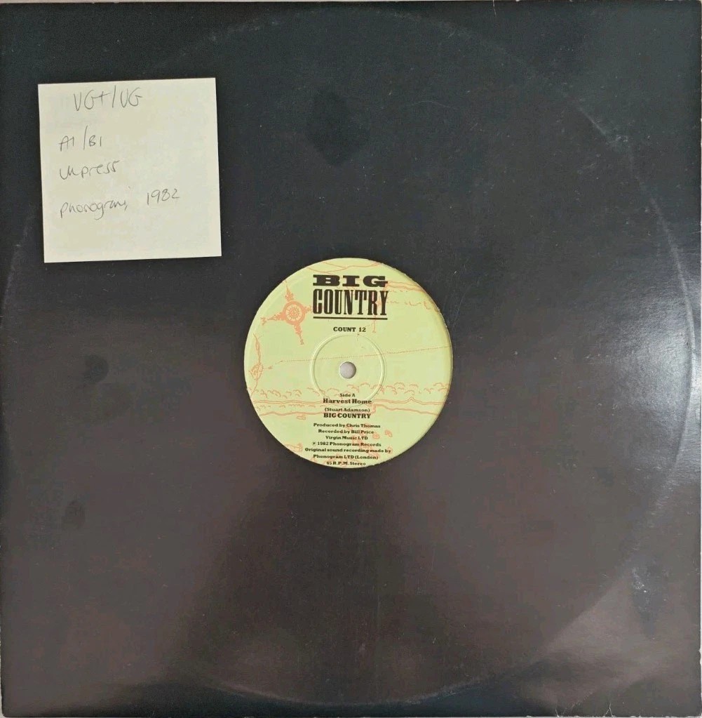 Big Country Harvest Home Vinyl Record 12" VG+/VG COUNT12 1982 sleeve Big Country Harvest Home Vinyl Record 12" VG+/VG COUNT12 1982 sleeve