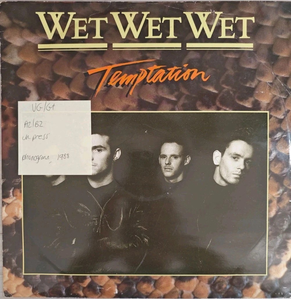 Wet Wet Wet Temptation Vinyl Record 12" VG/G+ JEWEL712 1988 sleeve Wet Wet Wet Temptation Vinyl Record 12" VG/G+ JEWEL712 1988 sleeve