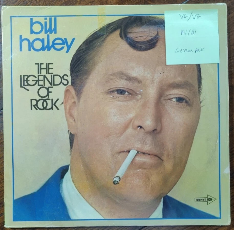 Bill Haley The Legends Of Rock Vinyl Record VG/VG COPS6292 1973 1st Press vinyl record sleeve Bill Haley The Legends Of Rock Vinyl Record VG/VG COPS6292 1973 1st Press vinyl record sleeve
