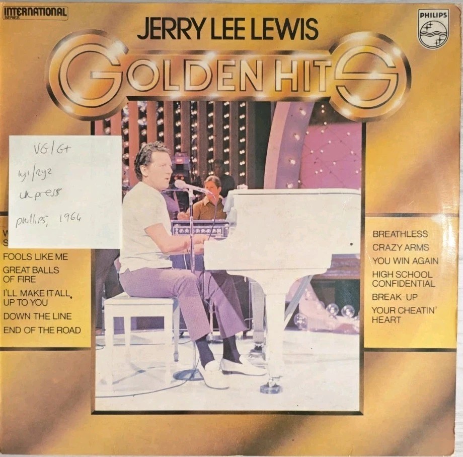 Jerry Lee Lewis Golden Hits Vinyl Record LP VG/G+ 6336245 1964 sleeve Jerry Lee Lewis Golden Hits Vinyl Record LP VG/G+ 6336245 1964 sleeve