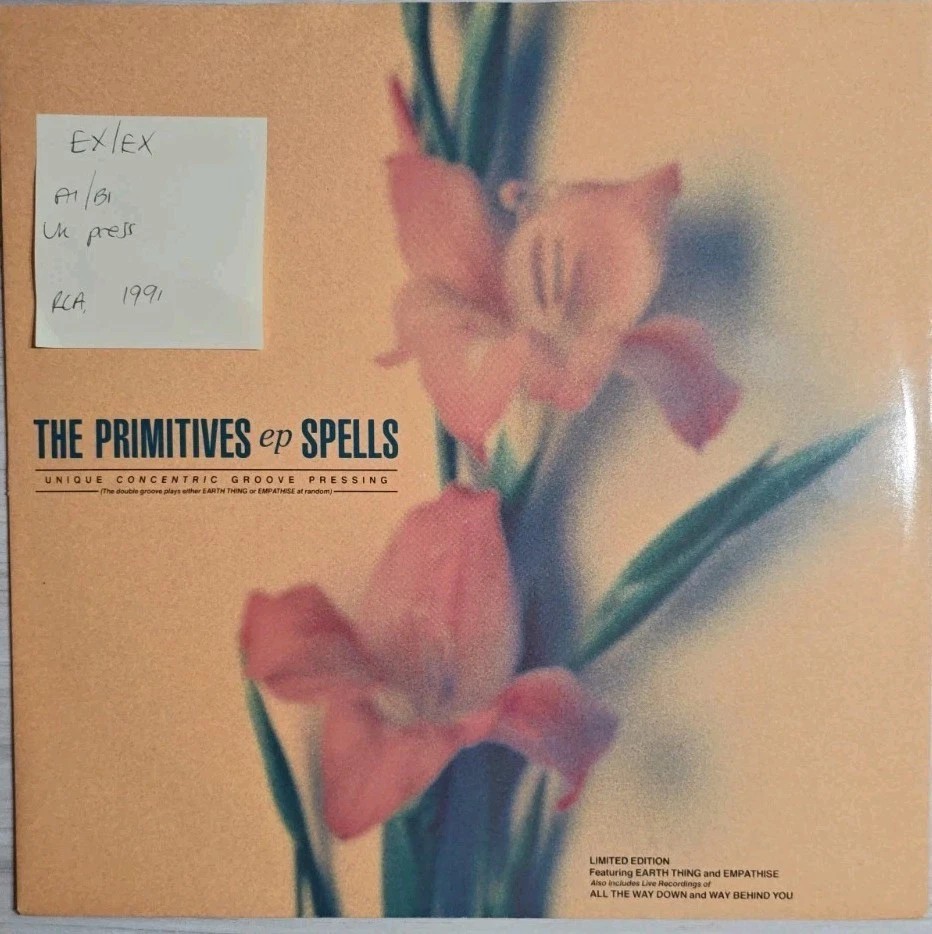 The Primitives Spells Vinyl Record 12" EX/EX PT44980 1991 sleeve The Primitives Spells Vinyl Record 12" EX/EX PT44980 1991 sleeve