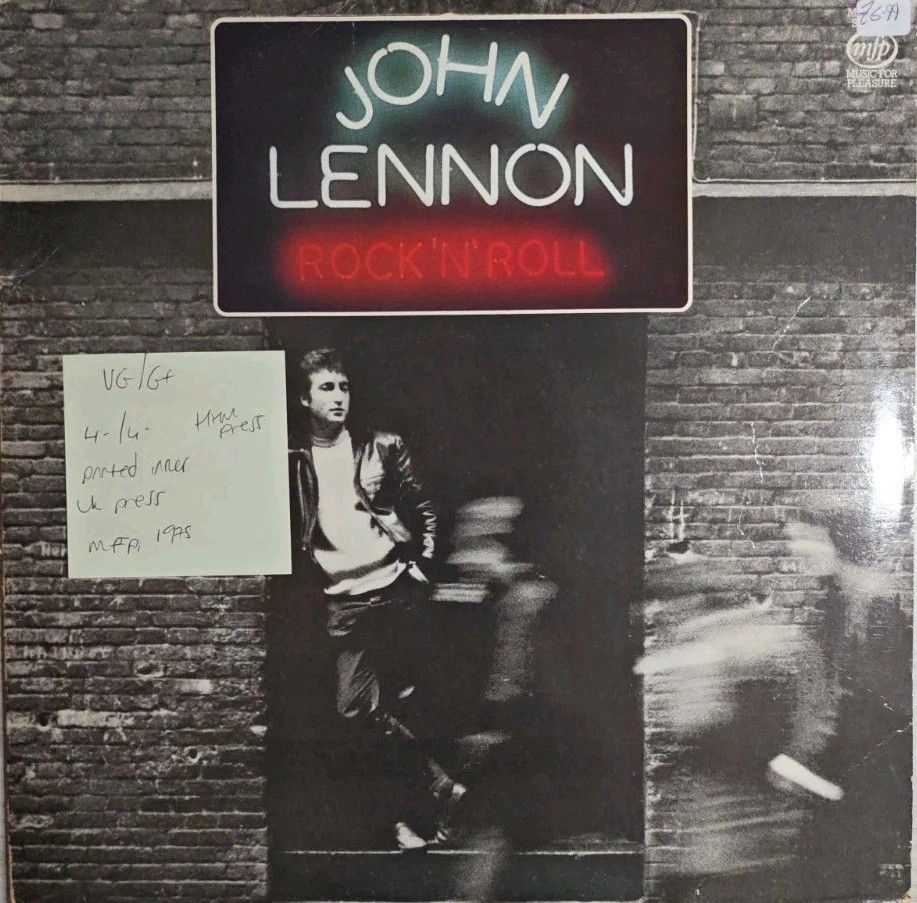 John Lennon Rock 'N' Roll Vinyl Record LP VG/G+ MFP50522 1975 sleeve John Lennon Rock 'N' Roll Vinyl Record LP VG/G+ MFP50522 1975 sleeve