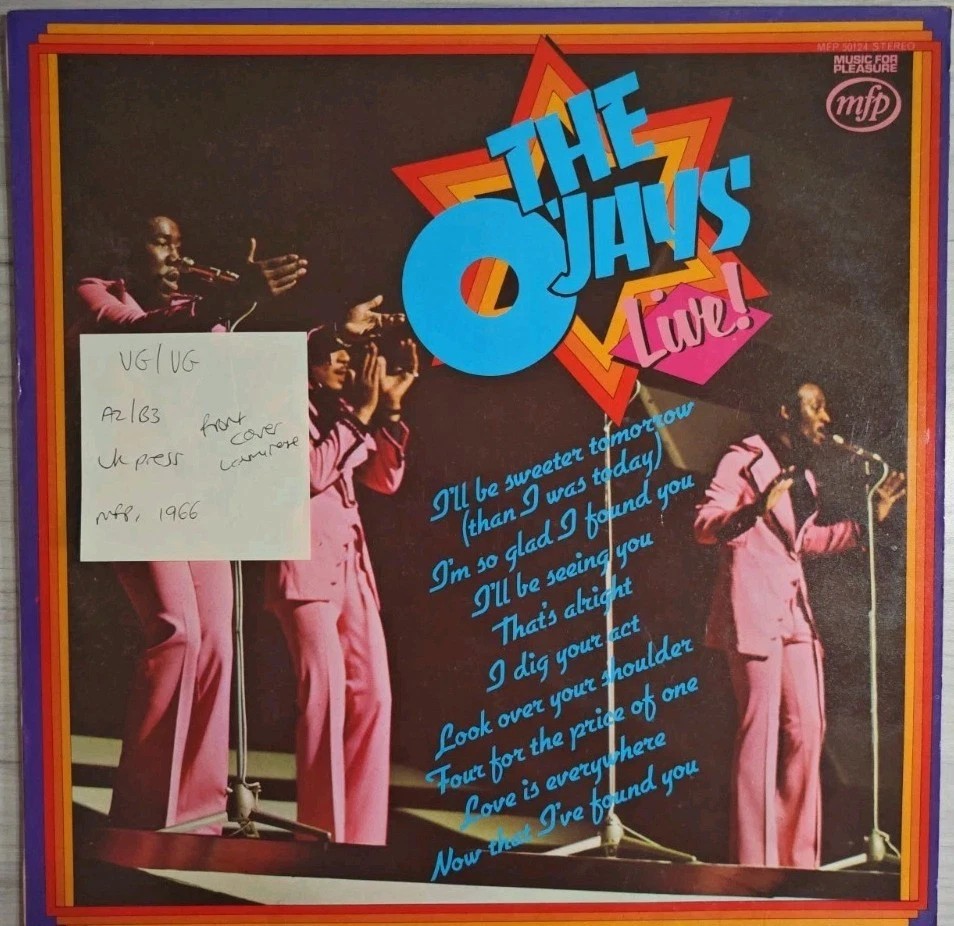 The O'Jays Live! Vinyl Record LP VG/VG MFP50124 1966 sleeve The O'Jays Live! Vinyl Record LP VG/VG MFP50124 1966 sleeve