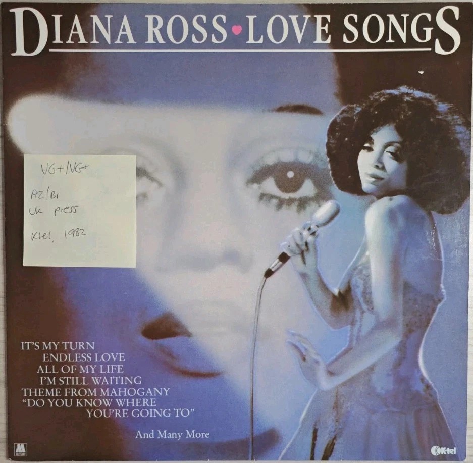 Diana Ross Love Songs Vinyl Record LP VG+/VG+ NE 1200 1982 sleeve Diana Ross Love Songs Vinyl Record LP VG+/VG+ NE 1200 1982 sleeve