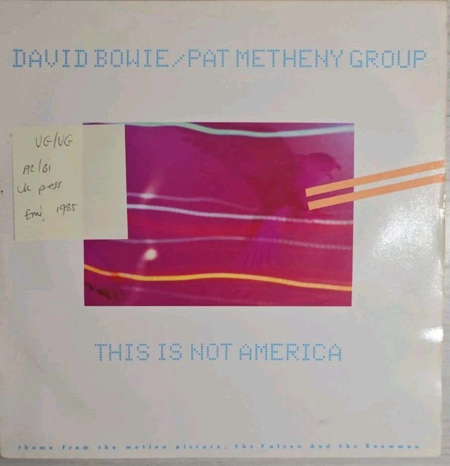 David Bowie Pat Metheny This Is Not America Vinyl Record VG/VG 12EA190 1985 sleeve David Bowie Pat Metheny This Is Not America Vinyl Record VG/VG 12EA190 1985 sleeve
