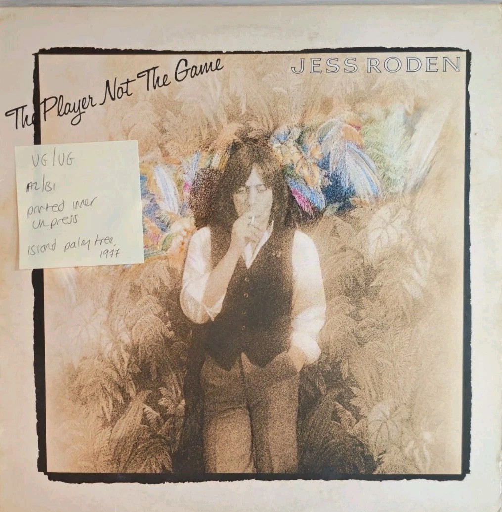 Jess Roden The Player Not The Game Vinyl Record LP VG/VG ILPS 9506 1977 sleeve Jess Roden The Player Not The Game Vinyl Record LP VG/VG ILPS 9506 1977 sleeve