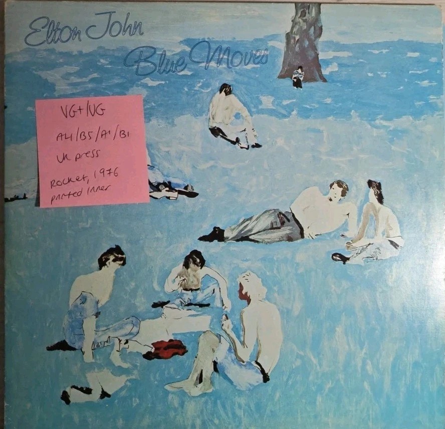Elton John Blue Moves Vinyl Record VG+/VG ROSP 1 1976 sleeve Elton John Blue Moves Vinyl Record VG+/VG ROSP 1 1976 sleeve