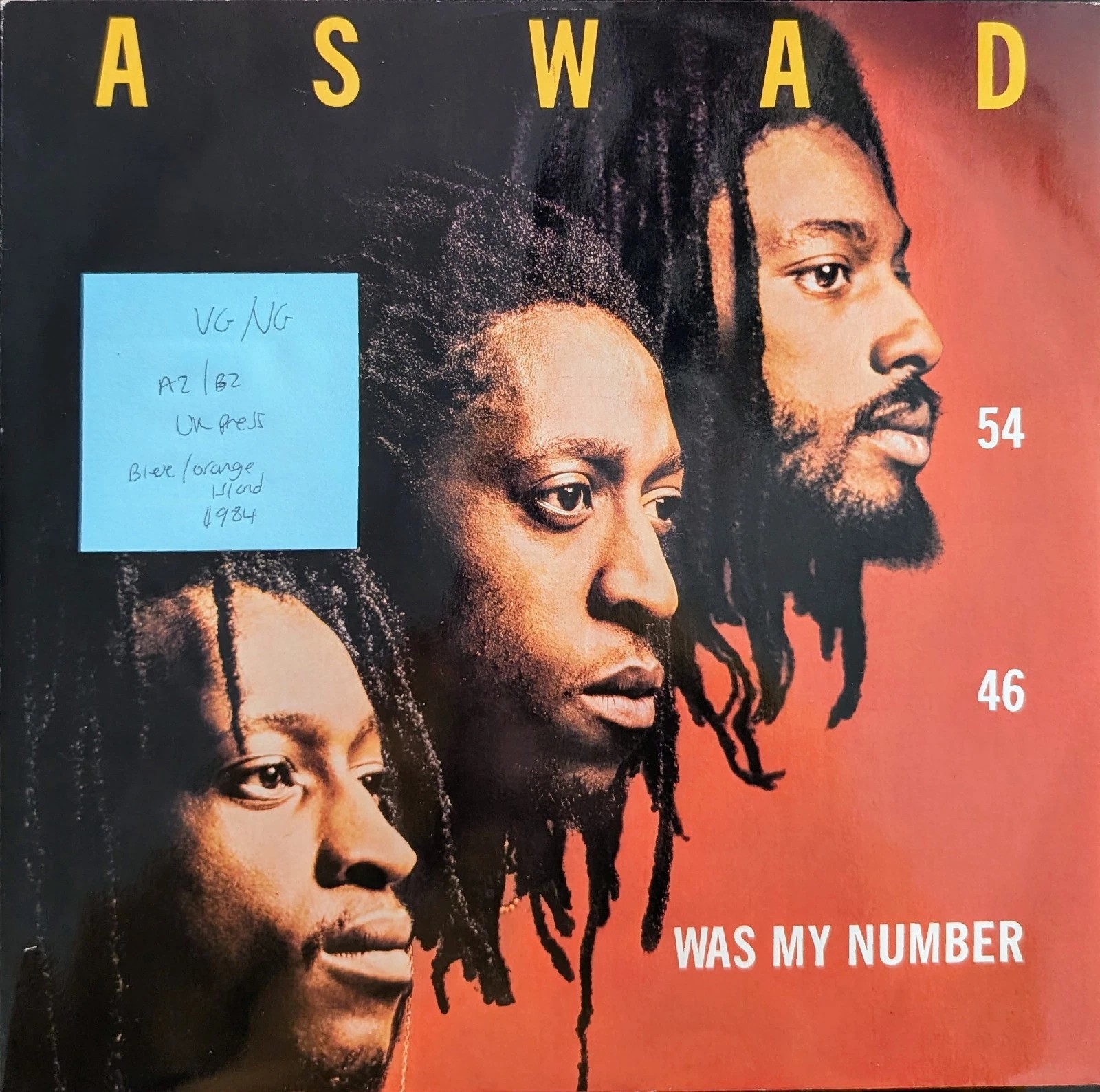 Aswad 54 46 Was My Number Vinyl Record 12" VG/VG 12IS170 1984 sleeve Aswad 54 46 Was My Number Vinyl Record 12" VG/VG 12IS170 1984 sleeve