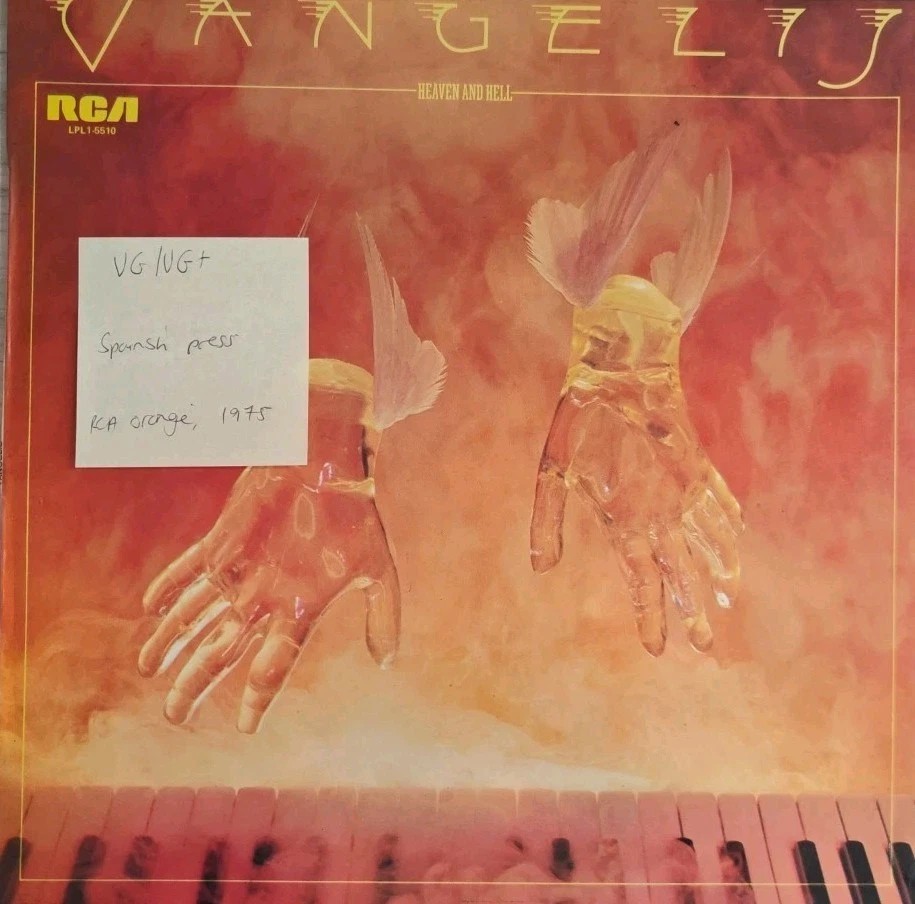 Vangelis Heaven and Hell Vinyl Record VG/VG+ LPL1-5510 1975 sleeve Vangelis Heaven and Hell Vinyl Record VG/VG+ LPL1-5510 1975 sleeve
