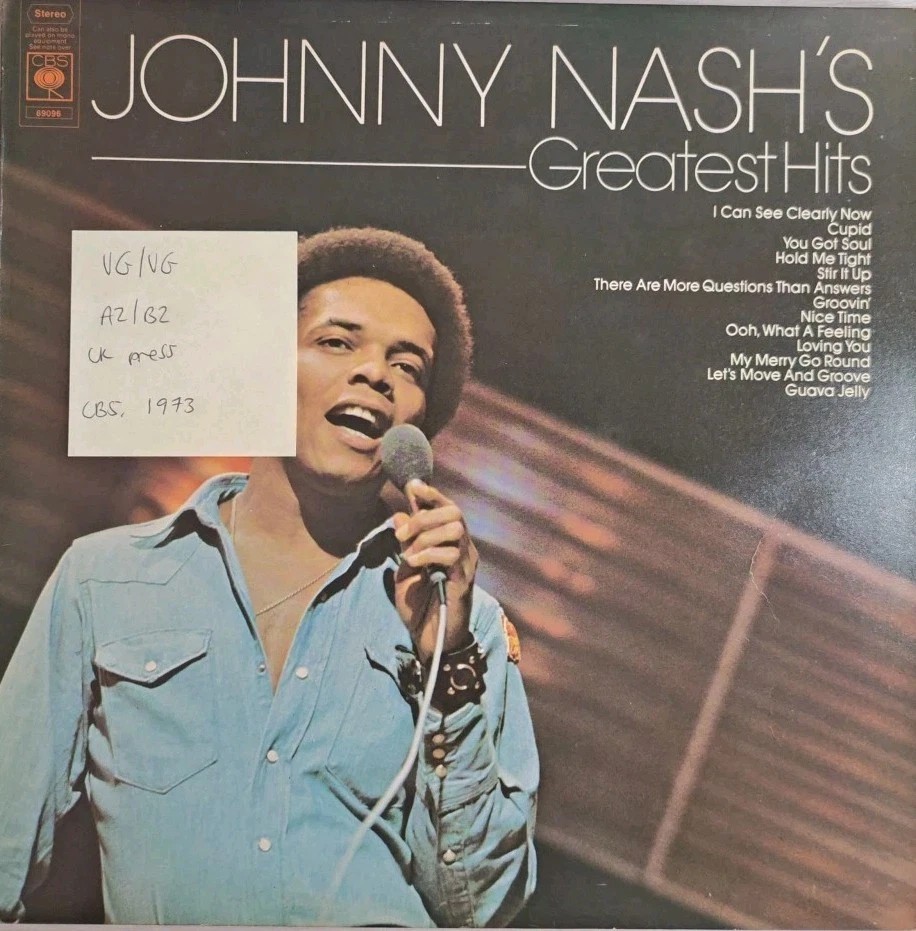 Johnny Nash's Greatest Hits Vinyl Record LP VG/VG CBS 69096 1973 sleeve Johnny Nash's Greatest Hits Vinyl Record LP VG/VG CBS 69096 1973 sleeve