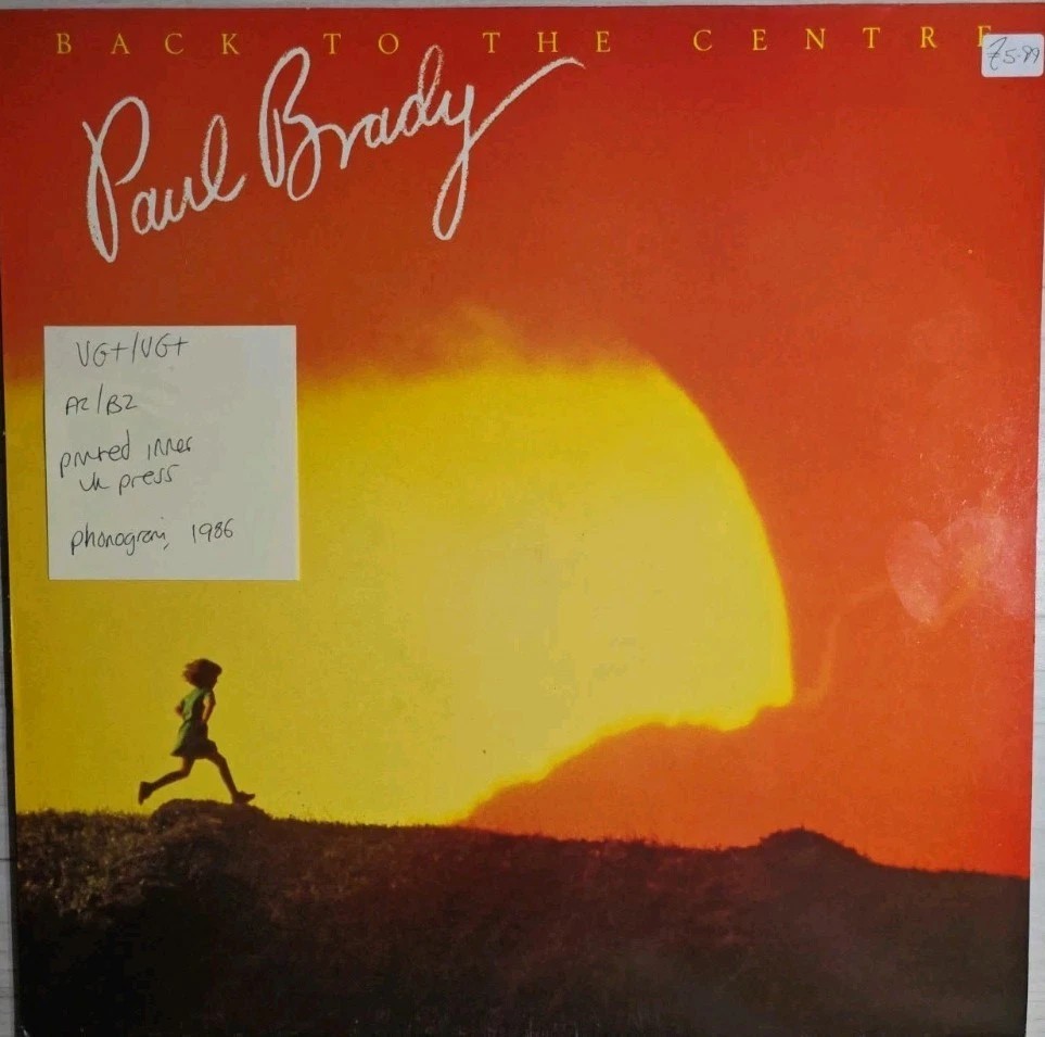 Paul Brady Back To The Centre Vinyl Record LP VG+/VG+ MERH86 1986 sleeve Paul Brady Back To The Centre Vinyl Record LP VG+/VG+ MERH86 1986 sleeve