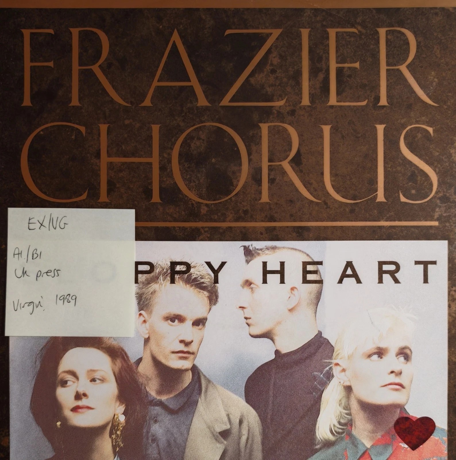 Frazier Chorus Sloppy Heart Vinyl Record 12" EX/VG VST 1192 1989 sleeve Frazier Chorus Sloppy Heart Vinyl Record 12" EX/VG VST 1192 1989 sleeve