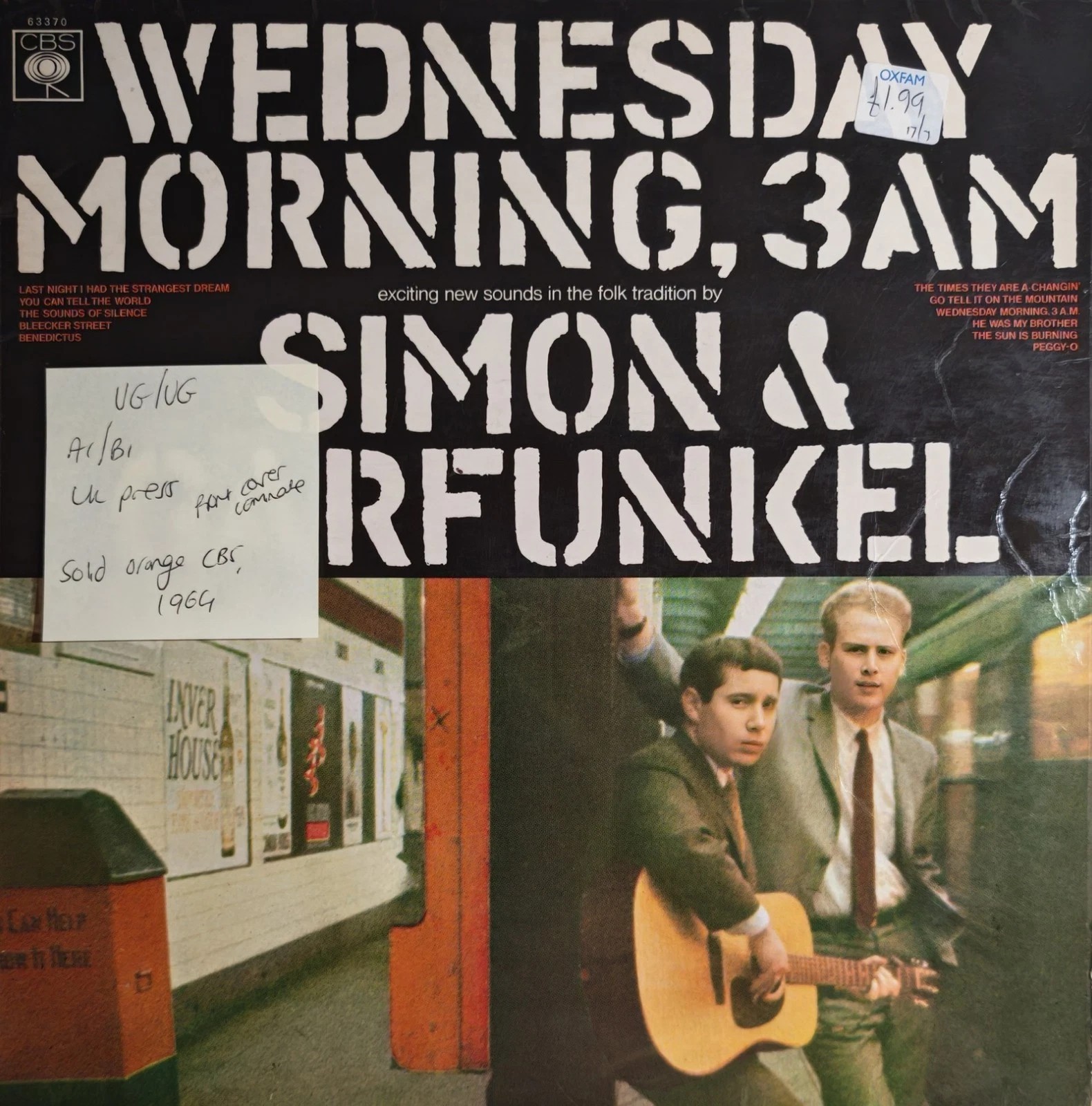 Simon & Garfunkel Wednesday Morning, 3 A.M. Vinyl Record LP VG/VG 63370 1968 sleeve Simon & Garfunkel Wednesday Morning, 3 A.M. Vinyl Record LP VG/VG 63370 1968 sleeve