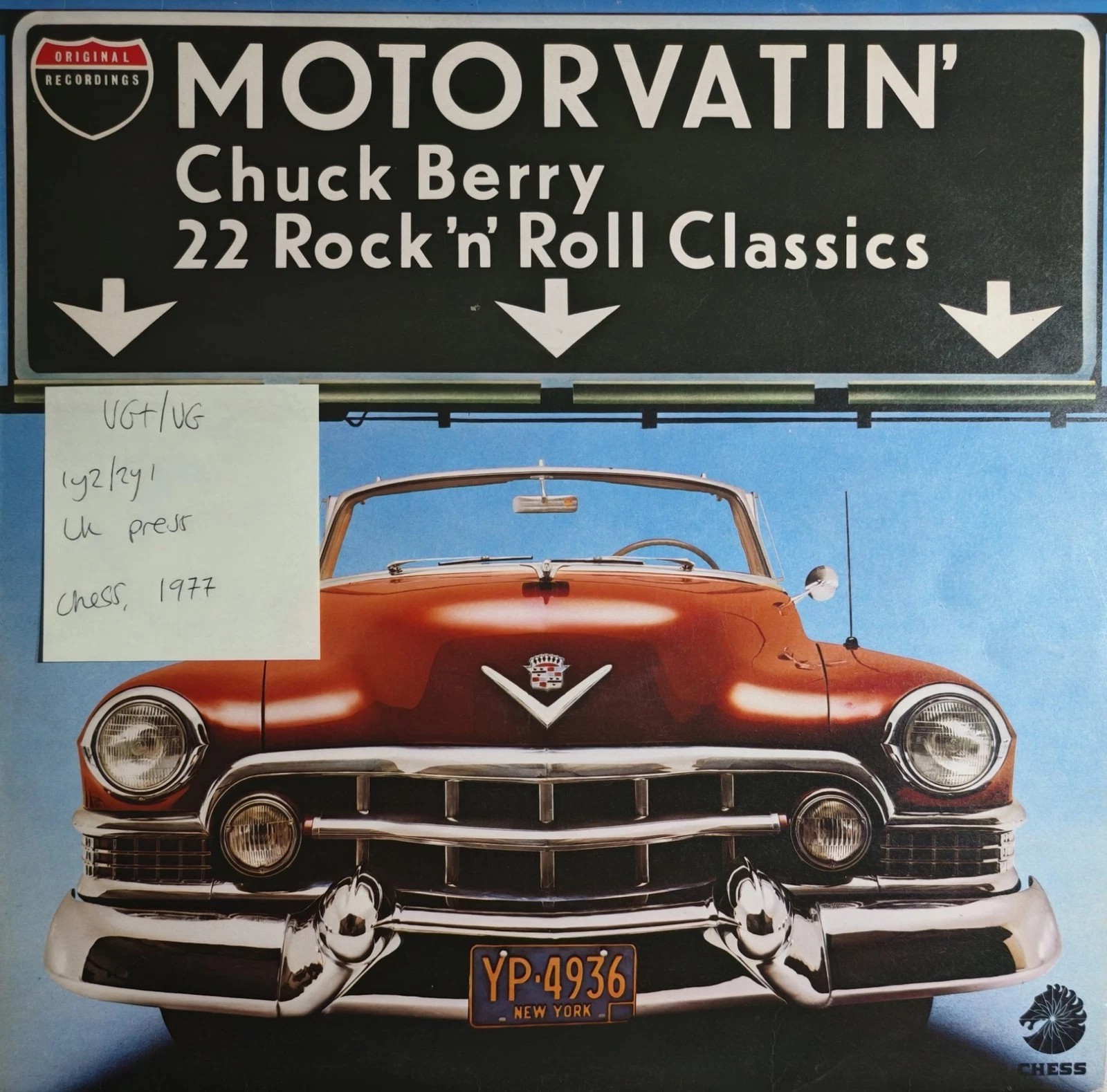 Chuck Berry Motorvatin' Vinyl Record LP VG+/VG 9286 690 1977 vinyl record sleeve Chuck Berry Motorvatin' Vinyl Record LP VG+/VG 9286 690 1977 vinyl record sleeve