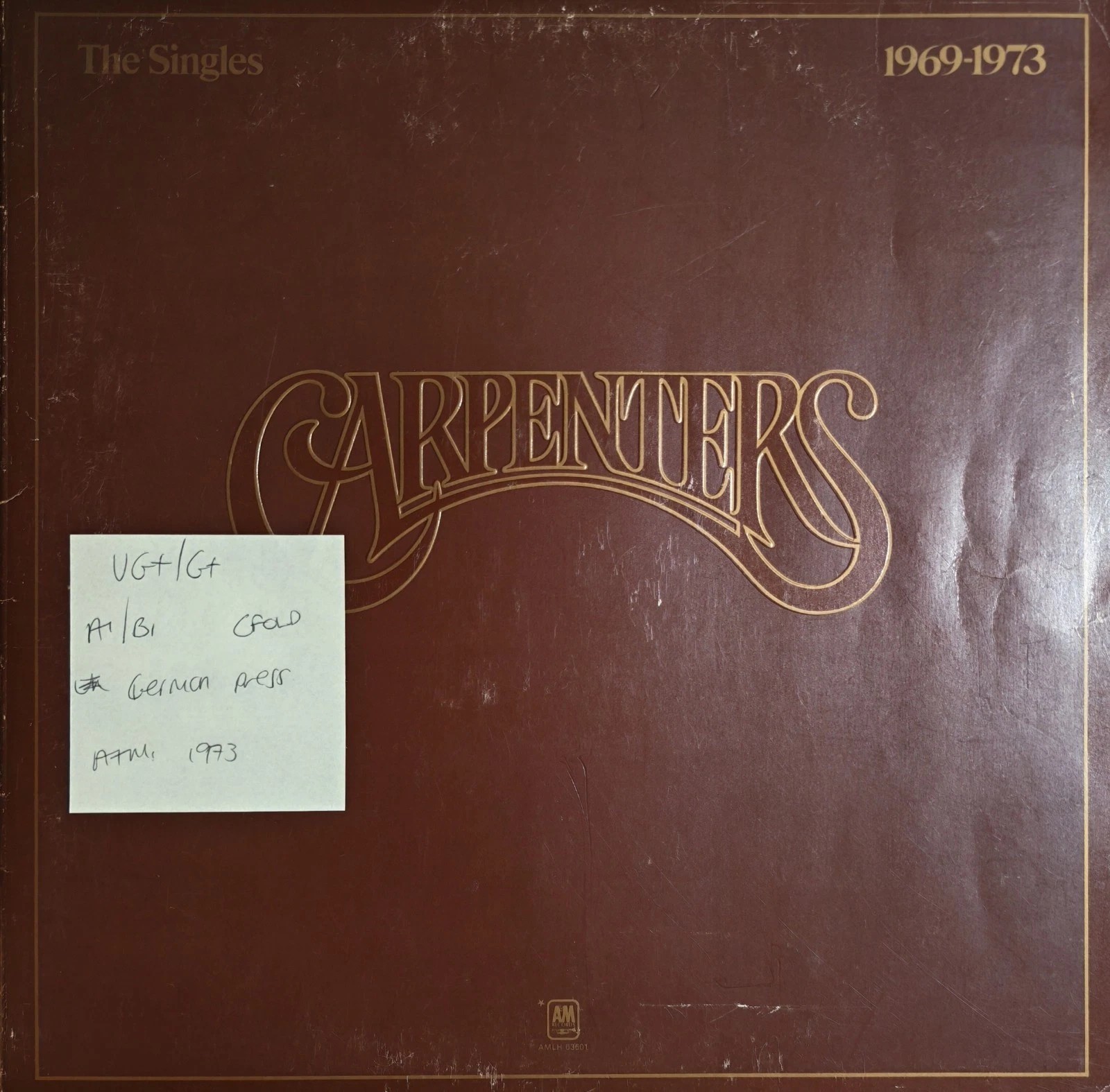 Carpenters The Singles 1969-1973 Vinyl Record LP VG+/G+ 87 336 XOT 1973 sleeve Carpenters The Singles 1969-1973 Vinyl Record LP VG+/G+ 87 336 XOT 1973 sleeve
