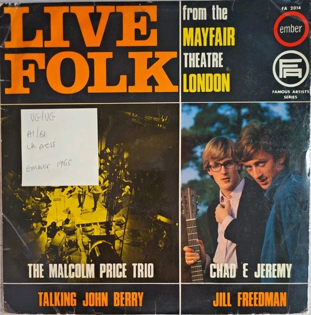 Various Live Folk From The Mayfair Theatre Vinyl Record LP VG/VG FA 2014 1965 sleeve Various Live Folk From The Mayfair Theatre Vinyl Record LP VG/VG FA 2014 1965 sleeve