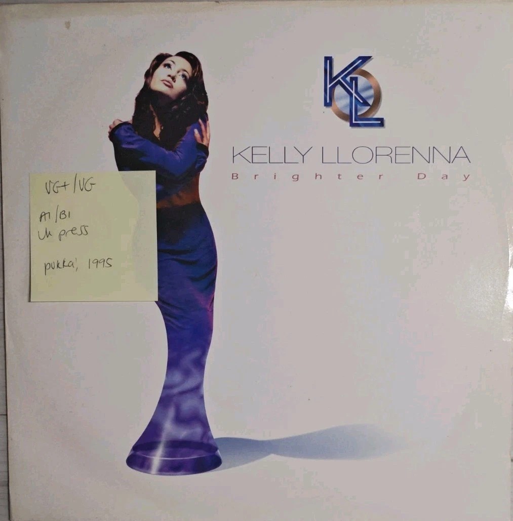 Kelly Llorenna Brighter Day Vinyl Record 12" VG+/VG 12PUKKA5 1995 sleeve Kelly Llorenna Brighter Day Vinyl Record 12" VG+/VG 12PUKKA5 1995 sleeve